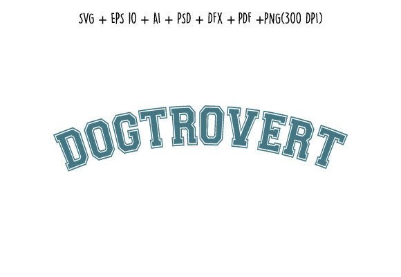 Dogtrovert Dog Free SVG Png Design