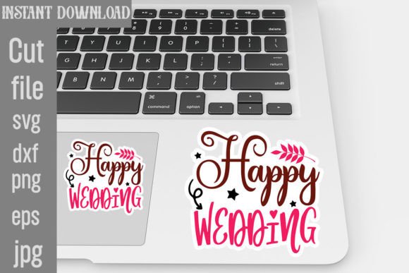 Happy Wedding SVG Stickers
