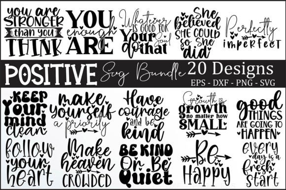 Positive Saying SVG Bundle Review