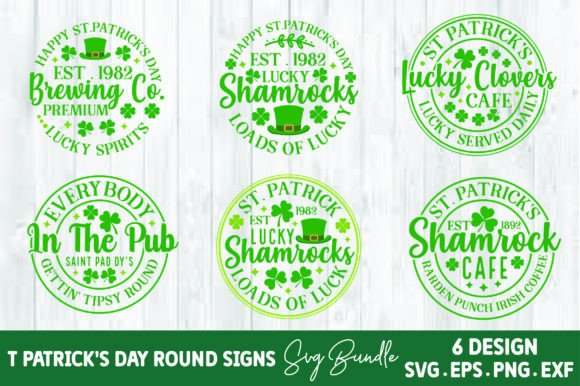 St Patrick's Day Round Signs SVG Bundle