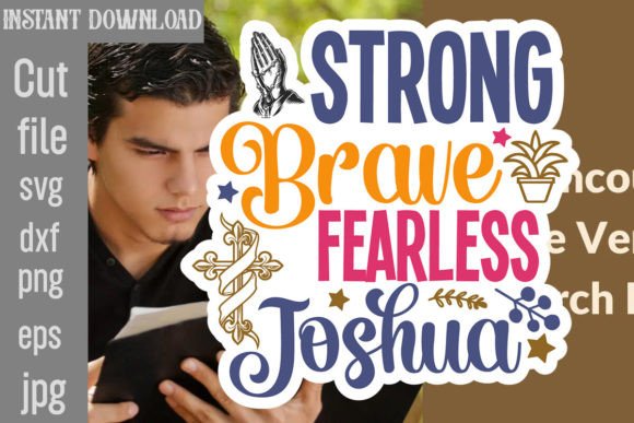 Strong Brave Fearless Joshua SVG Cut Fil