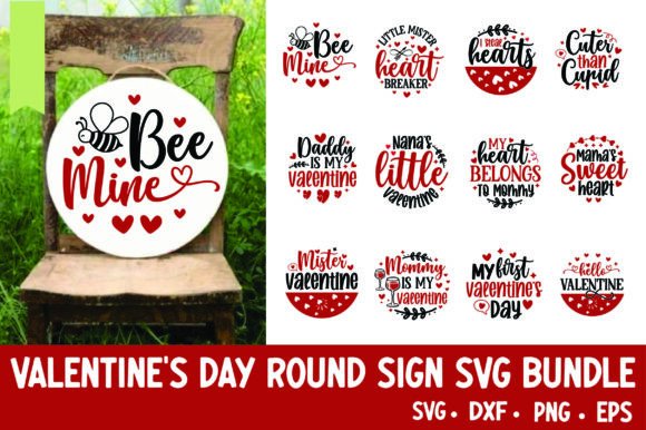 Valentine Day Round Svg Bundle